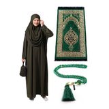ihvan online Tek Parça Namaz Elbisesi - Seccade - Tesbih - İbadet Seti - Haki