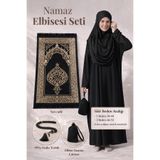ihvan online Tek Parça Namaz Elbisesi - Seccade - Tesbih - İbadet Seti - Siyah