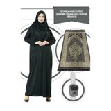 İhvan Online Tek Parça Namaz Elbisesi - Siyah - 5015 ve Seccade ve Zikirmatik - Üçlü Takım Siyah Battal
