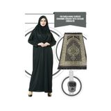 ihvan online Tek Parça Namaz Elbisesi - Siyah - 5015 Ve Seccade Ve Zikirmatik - Üçlü Takım