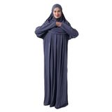 İhvan Online Tek Parça Pratik Başörtülü Robalı Namaz Elbisesi 8015 Antrasit Antrasit Standart