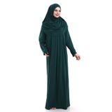 ihvan online Tek Parça Pratik Başörtülü Robalı Namaz Elbisesi 8015 Zümrüt Yeşili