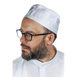 İhvan Online Topbaş Nakış Desenli Kalıp Kumaş Takke Beyaz Beyaz 57