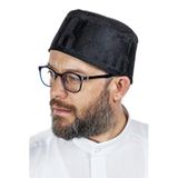 İhvan Online Topbaş Nakış Desenli Kalıp Kumaş Takke Siyah Siyah 57