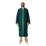 İhvan Online Yeşil Erkek Namaz Elbisesi İşlemeli Hakim Yaka İmam Cübbesi Yeşil 3