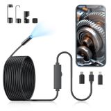 IIAZIMPS İPhone Android için Işıklı Endoskop Kamera: 8 LED Işıklı 1920P HD Yılan Kamera Borescope, Tahliye Borusu Motor Tesisatı için IP67 Su Geçirmez Muayene Kamerası (16.4FT Yarı Sert Kablo)