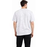 İkales Ikales Erkek Asit Yıkama Bisiklet Yaka Kısa Kollu Oversize T-Shirt Tişört - Beyaz - XL