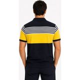 İkales Ikales Erkek Pike Kumaş Çizgili Polo Yaka Tişört Kısa Kol Yazlık T-Shirt - Lacivert - 2XL