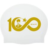 Ikavi 100.YIL Özel Altın Silikon Havuz Bonesi - Beyaz - Standart