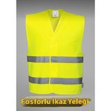 Ikaz Yeleği Fosforlu 5 cm Reflektörlü Sarı Görevli Işçi Güvenlik Yeleği