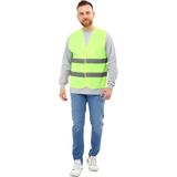 Ikaz Yeleği Neon Sarı Gri Reflektörlü Cırtlı Cepsiz-1 - Genel - Çok Renkli