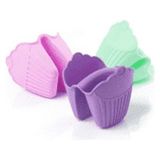 İkbal Home 2'li Silikon Cupcake Şekilli Mor Fırın Eldiveni Tepsi Tutacağı - 1 Adet