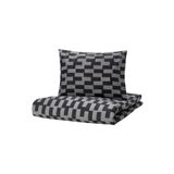 IKEA 150 x 200 BLÅSKATA gri-siyah 150x200/50x60 cm çocuk nevresim takımı Armürlü Pamuk Hipoalerjenik 1 G