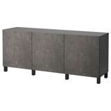 IKEA 19206001 Besta Venge Koyu Gri Taş Görünümlü Dolap Kombinasyonu
