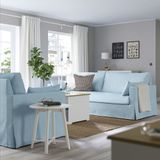 IKEA 19489646 3'lü Soluk Mavi Kanepe