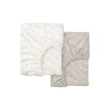 IKEA 2 Adet Bebek Çarşaf Seti Lastikli Bebek Beyaz-kahverengi 60x120 Cm %100 pamuk