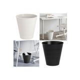 IKEA 2 Adet Çöp Kovası 28X28 Cm İkea 2'li Çöp Kutusu Seti Plastik Hacim: 10 Lt. Siyah-Beyaz