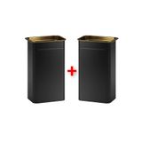 IKEA 2 Adet Kapaklı Saklama Kabı 11x7x20 Cm İkea 2'li Set Kuru Gıda Saklama Kutusu Metal Siyah Renk