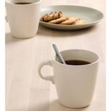 IKEA 2 Adet Kuplu Çay Bardağı Yükseklik 10 Cm İkea 2'li Set Stonware Kahve Bardak Hacim 370 ml Krem Renk