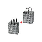 IKEA 2 Adet Taşıma Çantası 40x25x47 Cm İkea 2'li Set Giysi Malzeme Yemek Çantası Desenli Fermuarlı Çanta