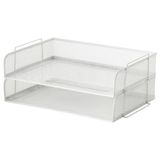 IKEA 2 Katlı Evrak Rafı MeridyenDukkan Düzenleme Metal Raf Beyaz