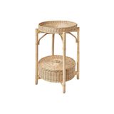 IKEA 2 Katlı Rattan Komodin-sehpa 52 Cm Doğal El Örmesi Çıkarılabilir Tepsi