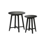IKEA 2 Li Takım Yan Sehpa Seti Siyah Renk Yuvarlak Servis-salon Sehpa