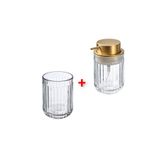 IKEA 2 Parça Banyo Seti Sıvı Sabunluk Cam Fırçalık Şeffaf Sabun Kabı