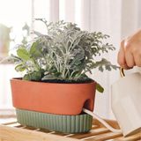 Ikea 20-25 Cm Daksjus Sulama Düzenekli Saksı, Terakotta-Yeşil, 27X13 Cm Dikdörtgen İskandinav 4 - 5 L 3-