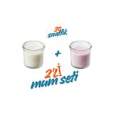 Ikea 2'Li Bardakta Mum Seti Jämlık Kokulu Mum, Açık Bej Vanilya + Lugnare Kokulu Mum, Pembe, Yasemin