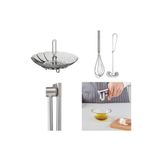 IKEA 2'Li Çırpıcı + Çelik Buharda Sebze Pişirici + Çelik Sarımsak Ezici