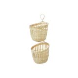 IKEA 2'li Set Bambu Sepet Asılabilir Düzenleyici MeridyenDukkan 20x57x20 Cm Natürel Sepet-Kutu