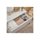IKEA 3 Adet Dolap İçi Saklama Kutusu 20x38x12 Cm Düzenleyici Organizer Kutu Polyester Beyaz 001365