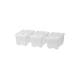 IKEA 3 Adet Kapaklı Düzenleme Kutusu 17x10x8Cm İkea 3'lü Set Saklama Kutusu Şeffaf Plastik Kutu Organizer