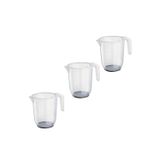 Ikea 3 Adet Plastik Ölçek Hacim: 1 Litre Yükseklik 14 Cm 3'Lü Set Ölçü Kabı Şeffaf Kap Beher