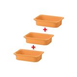 IKEA 3 Adet Plastik Oyuncak Saklama Kutusu 42x30x10 Cm İkea 3'lü Set Düzenleme Kutusu Açık Turuncu Kutu