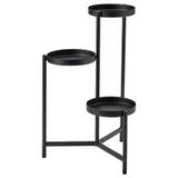 IKEA 3 Katlı Çiçeklik-Saksılık Yuvarlak Sehba MeridyenDukkan Siyah Renk 58 Cm-Çelik İç Dış Mekana Uygun