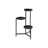 IKEA 3 Katlı Çiçeklik-saksılık Yuvarlak Sehba Siyah Renk 58 Cm-çelik Iç Dış Mekana Uygun
