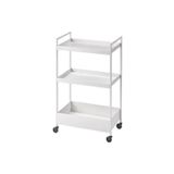 IKEA 3 Katlı Servis Arabası Beyaz Renk 50.5X30X83 cm Düzenleyici Raf Ünitesi Çelik