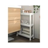 Ikea 3 Katlı Tekerlekli Banyo Rafı 54X18X71 Cm Plastik Mutfak Rafı Beyaz Raf Düzenleyici