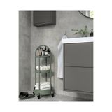 IKEA 3 Katlı Tekerlekli Servis Arabası 36x36x86 cm Kulplu Servis Plastik Banyo Rafı