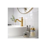 IKEA 3 Lü Banyo Sabunluk Seti Gold Renk-cam Sıvı Sabunluk-diş Fırçalık-cam Kutu