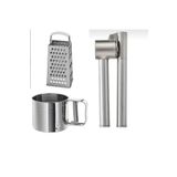 IKEA 3 Lü Set, Idealısk Rende Frk Koncıs Çelik Sarımsak Ezici Idealısk Un Eleği