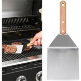 IKEA 30 cm Paslanmaz Çelik Izgara Hamburger Spatulası, Ahşap Sap, Barbekü Mangal Spatulası
