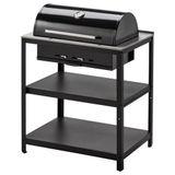 IKEA 30471447 Grillskar Paslanmaz Çelik Siyah 86x61 cm Kömürlü Barbekü