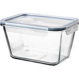 IKEA 365+ 1,8 Lt Kapaklı Dikdörtgen Saklama Kabı Cam - Plastik Çok Amaçlı Kullanım 21X15X12 cm