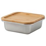 IKEA 365+ kapaklı çelik saklama kabı paslanmaz çelik-bambu - 29563122