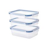 Ikea 365+ Plastik Saklama Kabı Seti, Şeffaf, 1,0 Lt, Kare-Dikdörtgen, 3 Parça