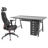 IKEA 39440772 Siyah Utespelare Matchspel Siyah Oyuncu Masası ve Sandalyesi