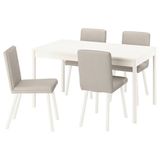 IKEA 39612377 Kırık Beyaz Açık Bej Yemek Masası Takımı
